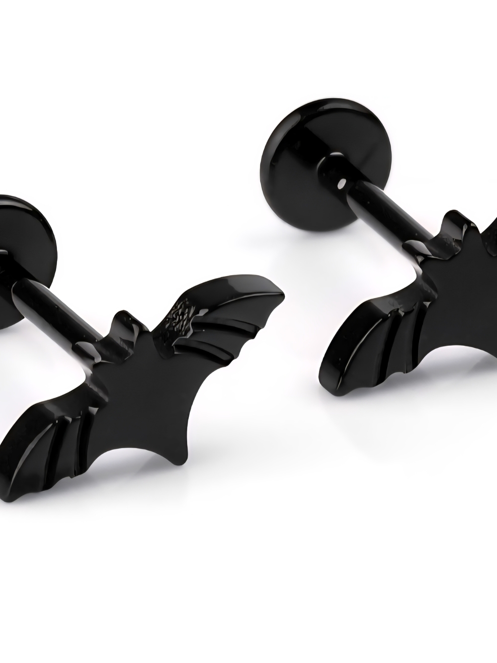 Black Bat Wing Titanium Earrings